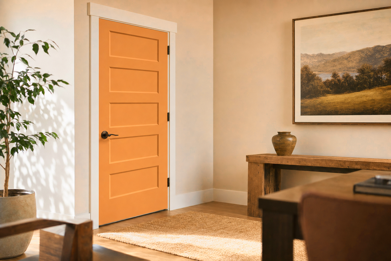 Toffee Cream by Valspar on interior-doors
