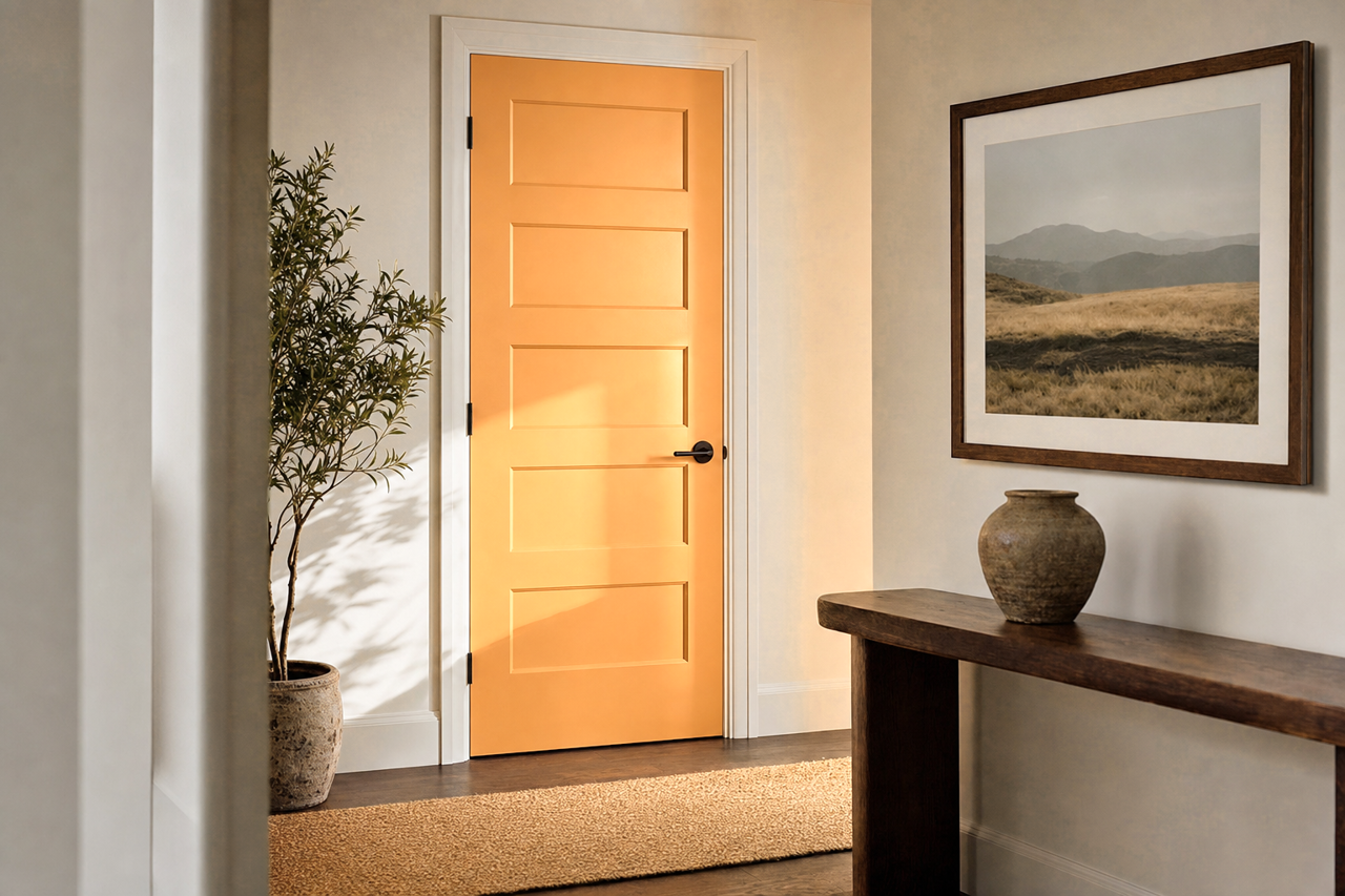 Buttered Hazelnut by Valspar on interior-doors