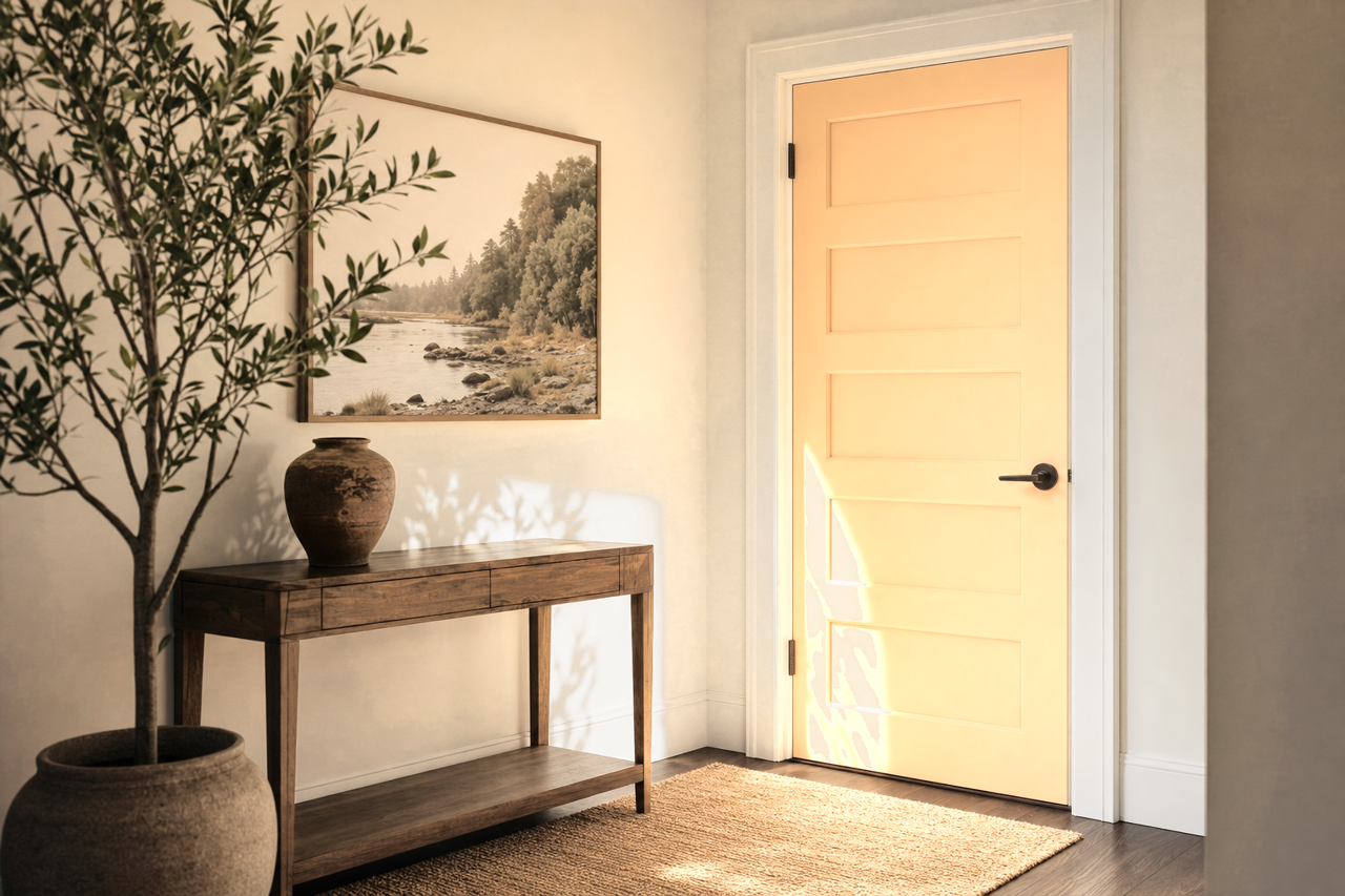 Peach Butter by Valspar on interior-doors