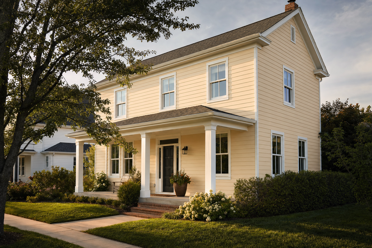 Almond Cream by Valspar on exterior