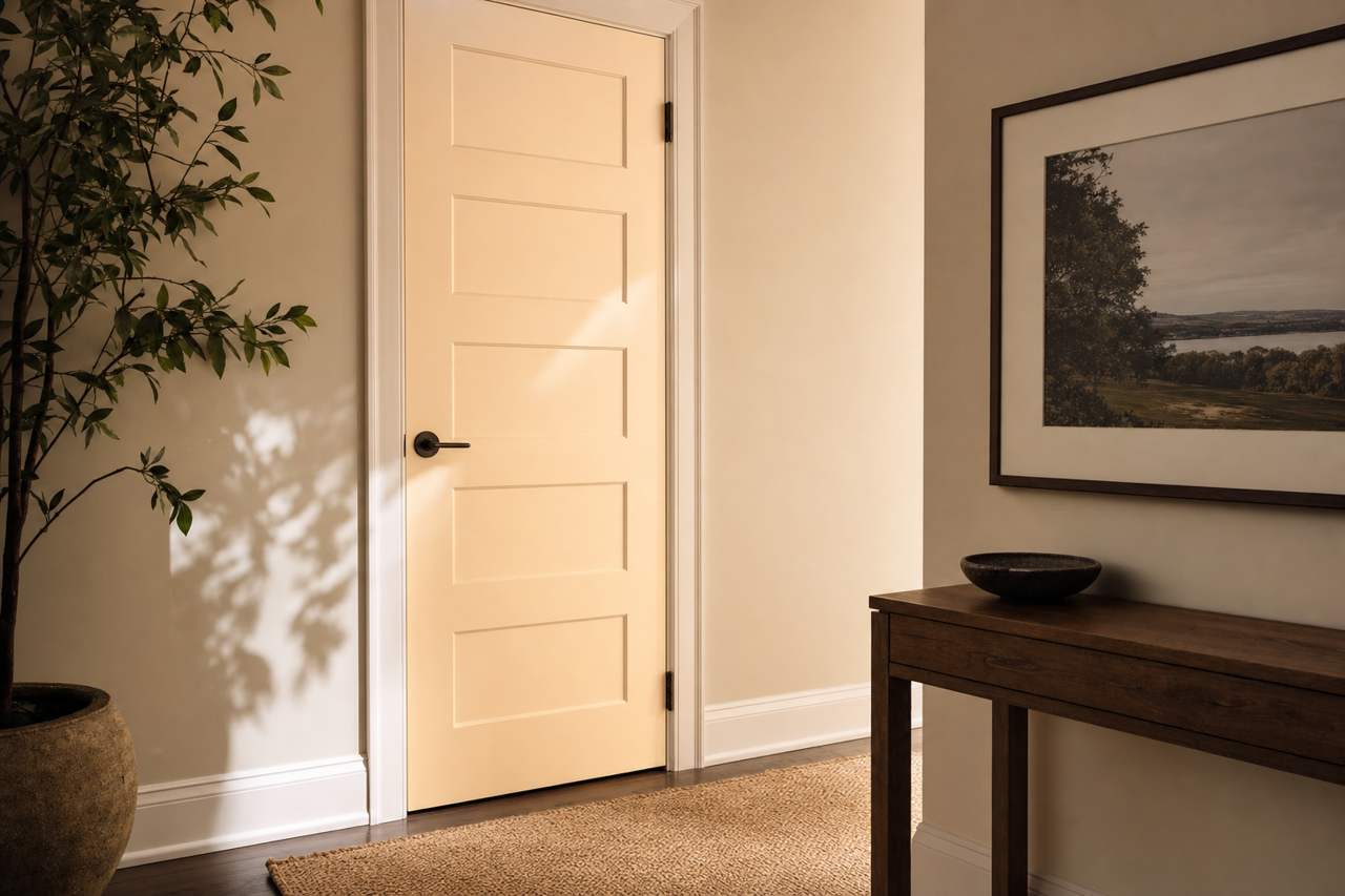 Almond Cream by Valspar on interior-doors