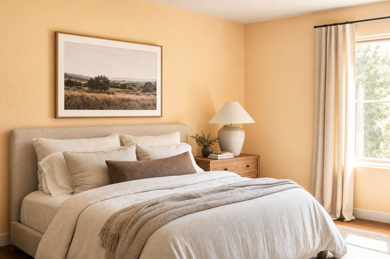 Almond Cream by Valspar on interiors