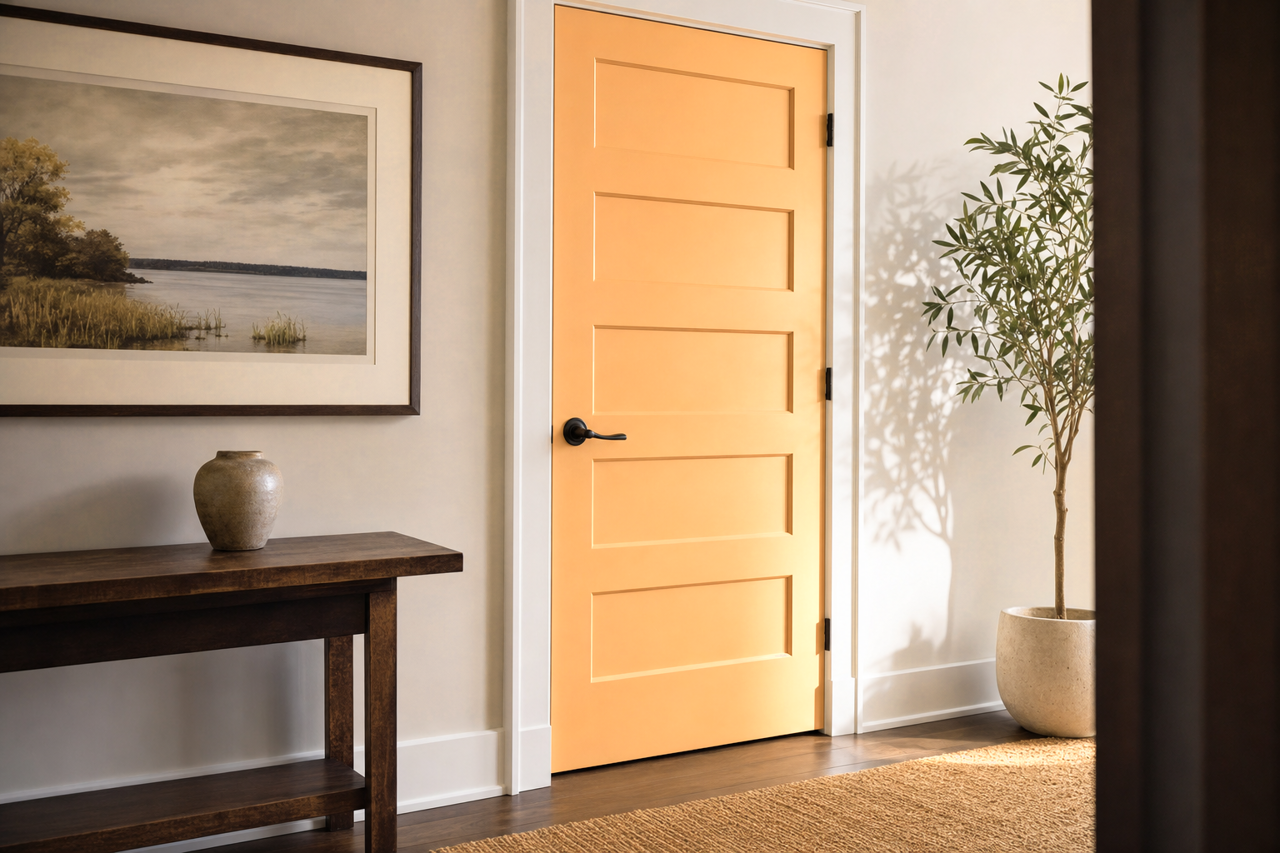 Spun Gold by Valspar on interior-doors