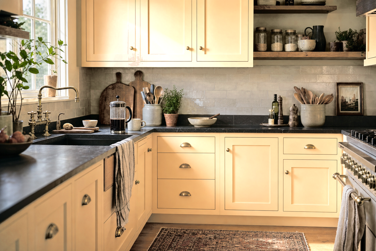 Clarified Butter by Valspar on cabinets