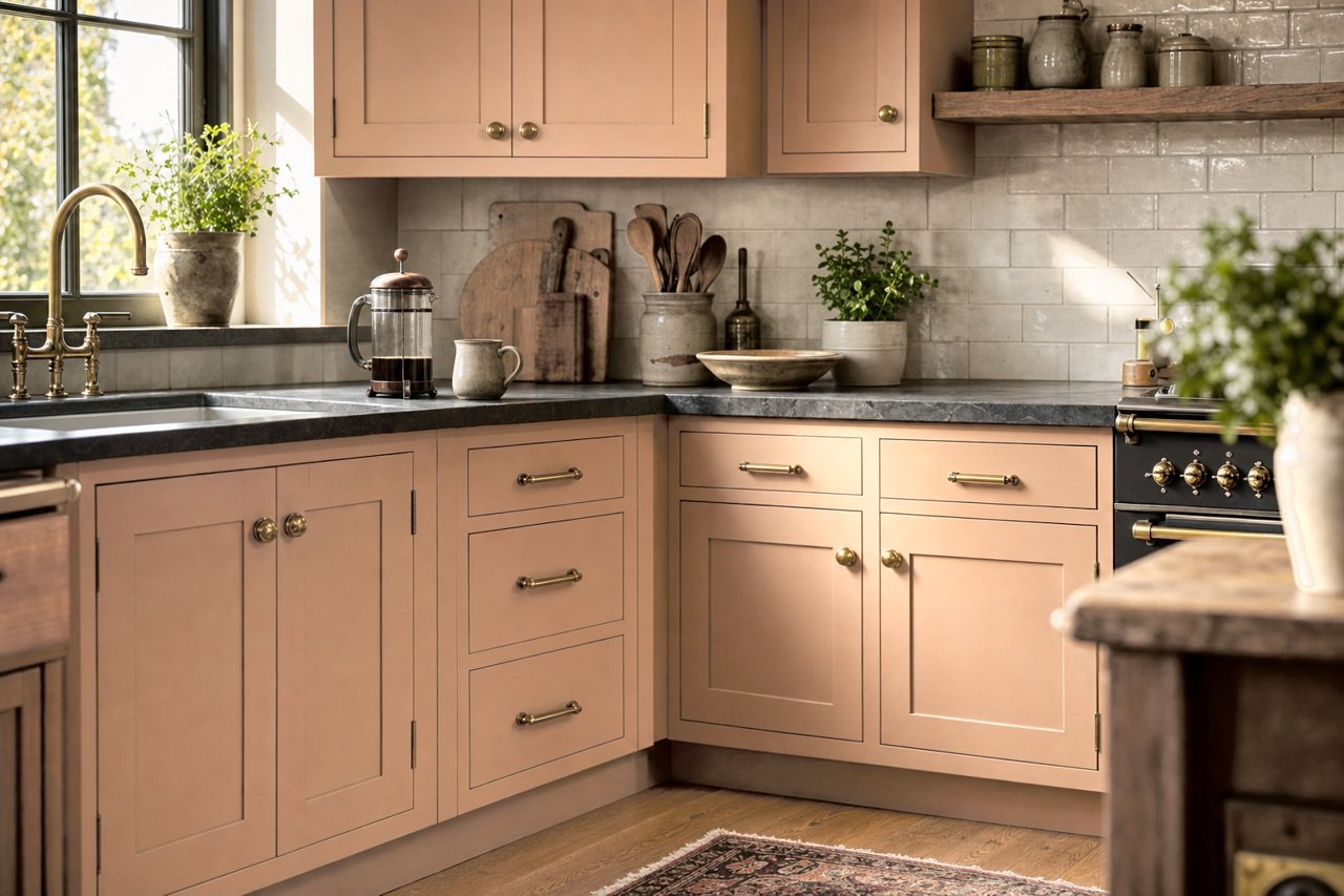 Sturdy Bronze by Valspar on cabinets