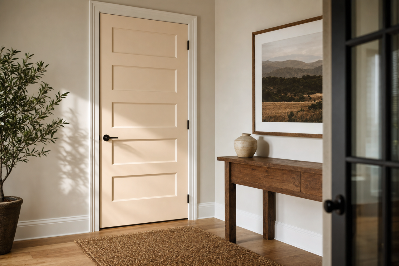Manila Cream by Valspar on interior-doors