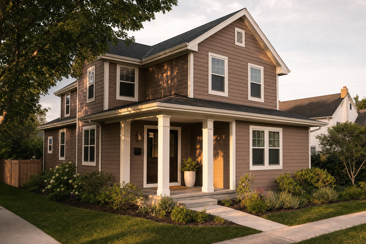 Dark Toast by Valspar on exterior