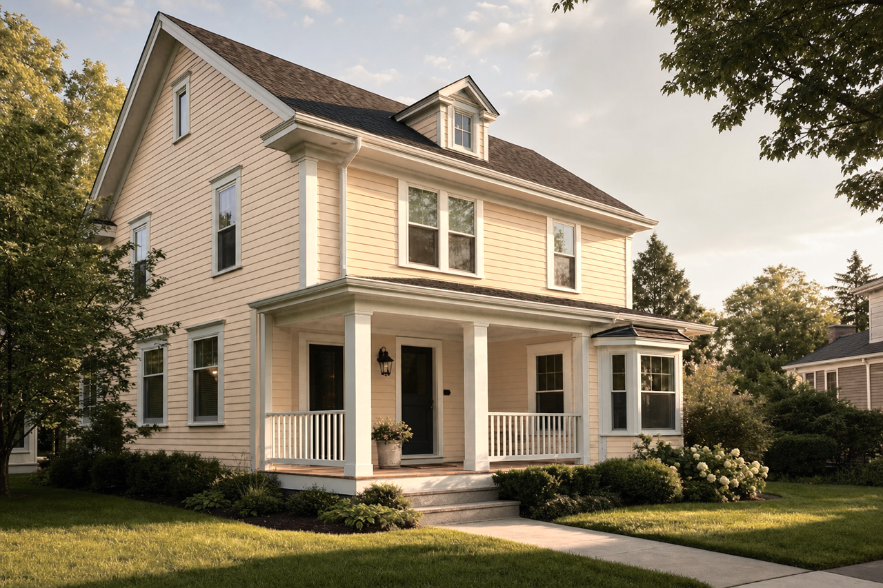 Warm Buff by Valspar on exterior