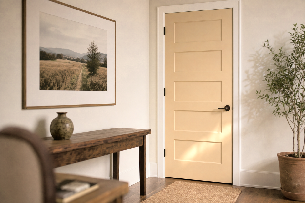 Warm Buff by Valspar on interior-doors