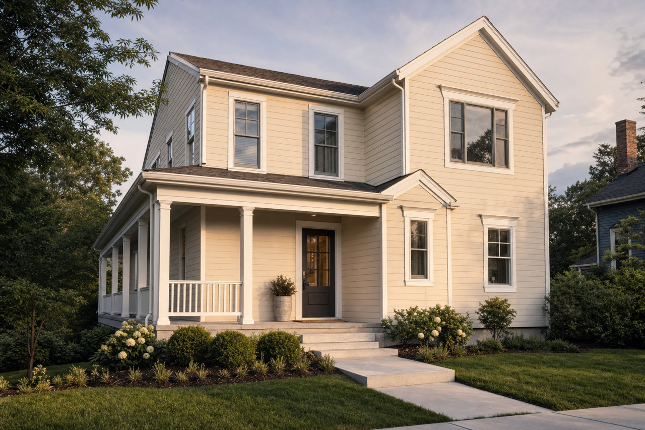 Savoury Beige by Valspar on exterior
