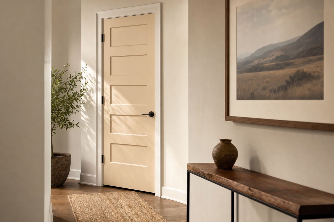 Savoury Beige by Valspar on interior-doors