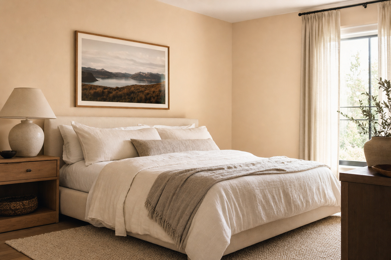 Savoury Beige by Valspar on interiors