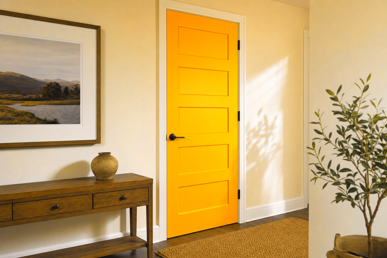 Golden Flame by Valspar on interior-doors