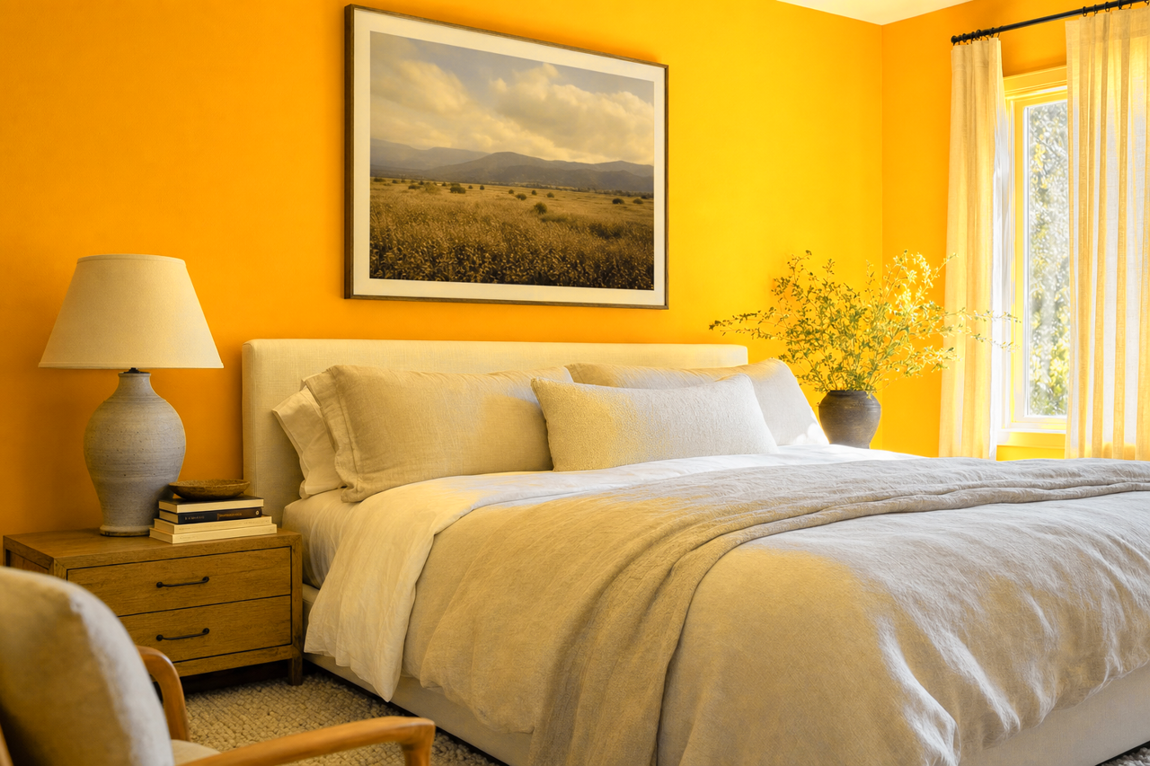 Golden Flame by Valspar on interiors
