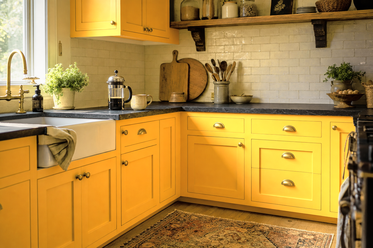 Chickadee by Valspar on cabinets