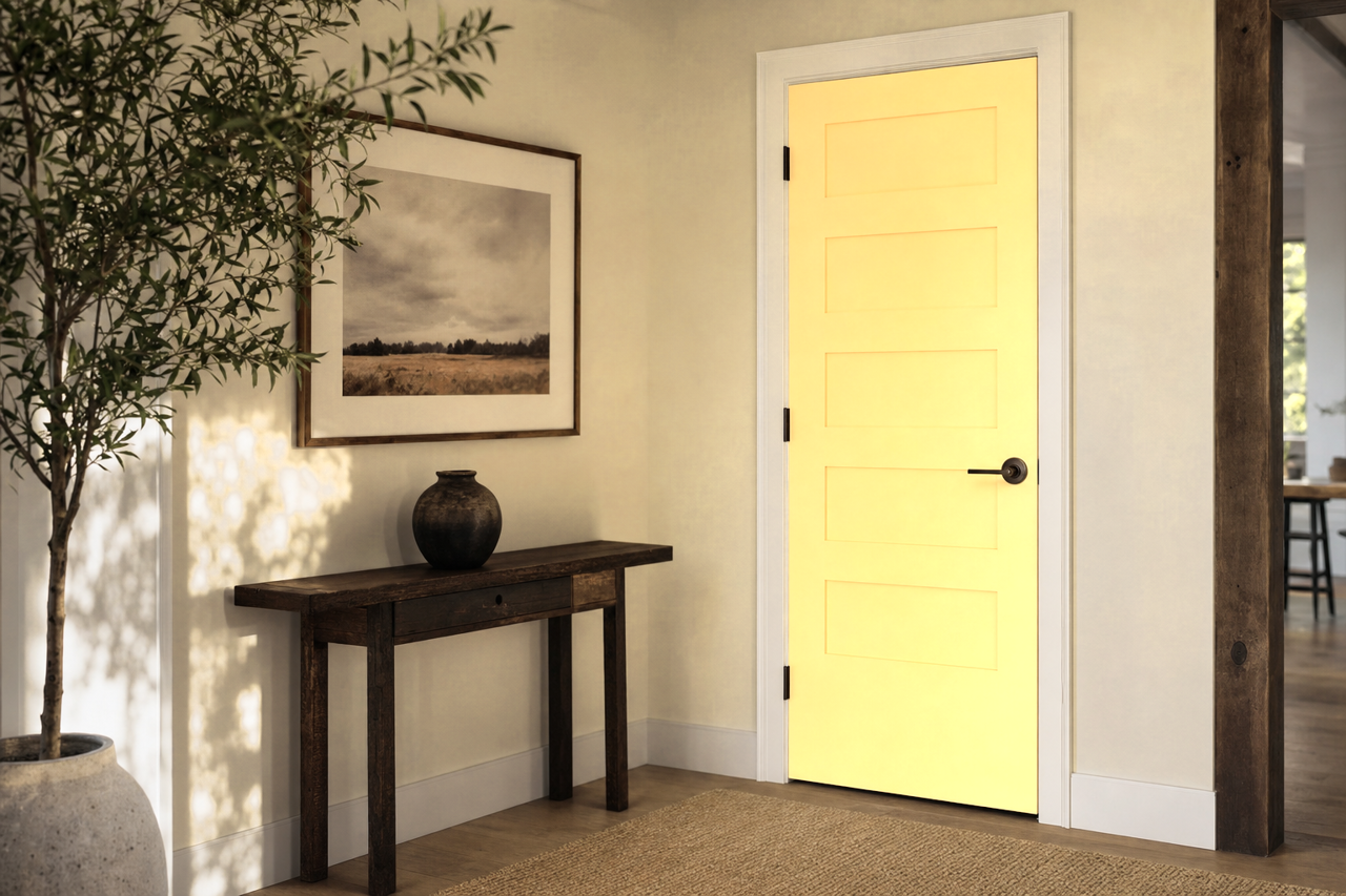 Peach Tickle by Valspar on interior-doors