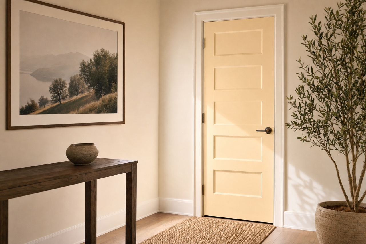 Creamy Oat by Valspar on interior-doors