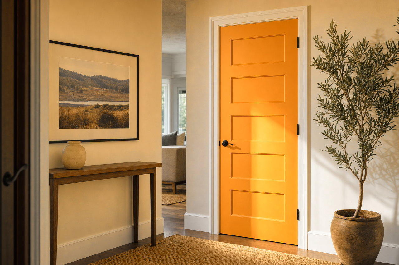 Roasted Chestnut by Valspar on interior-doors