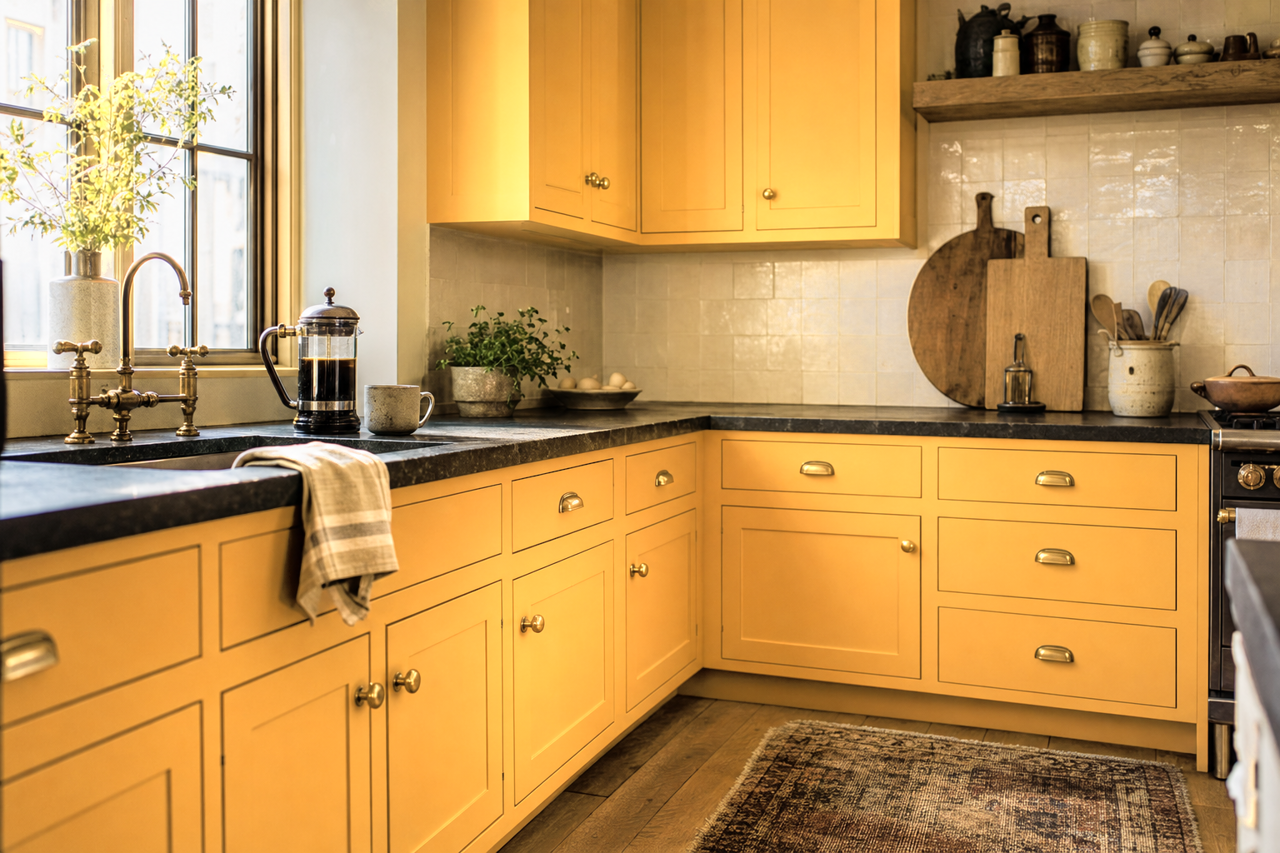 Afternoon Tea by Valspar on cabinets