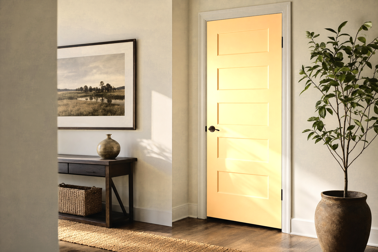 Apricot Mousse by Valspar on interior-doors
