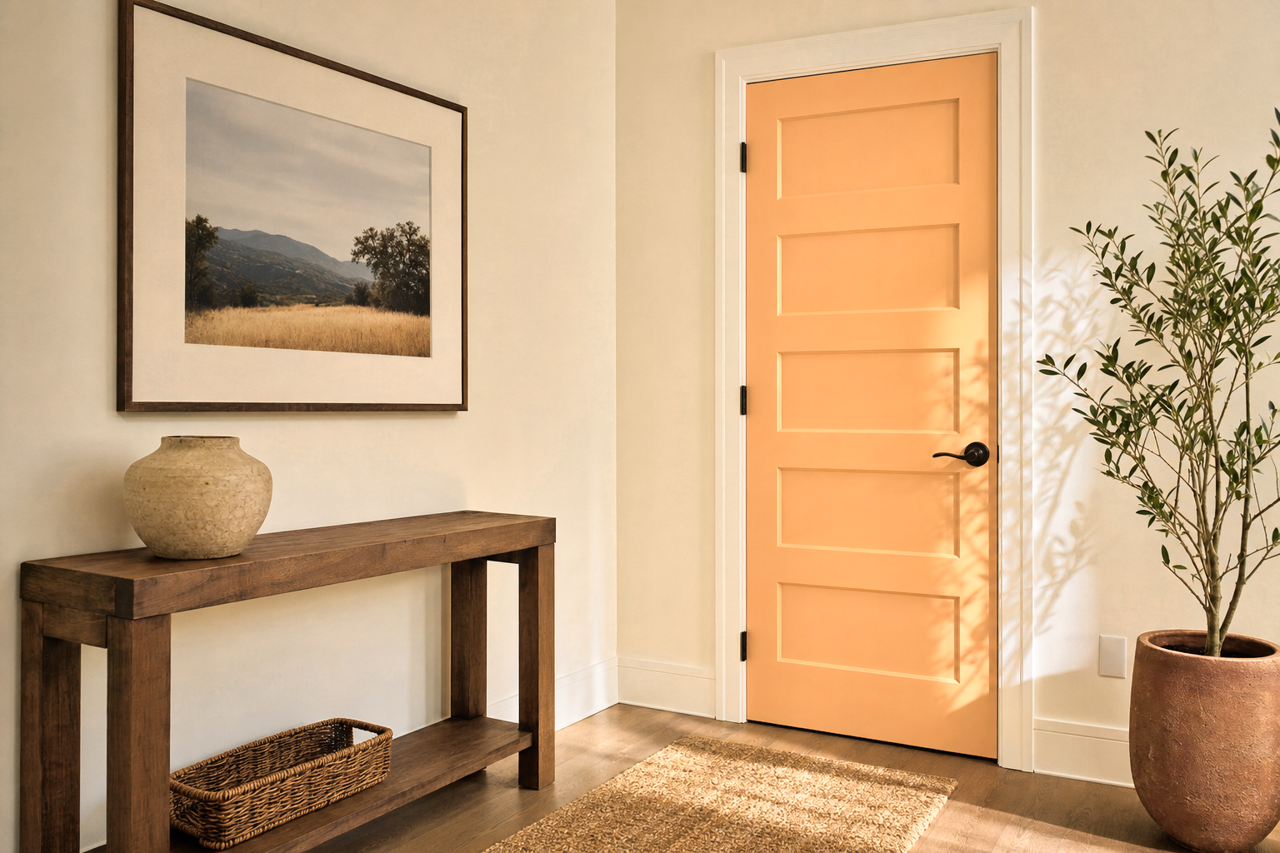 Fragrant Coriander by Valspar on interior-doors
