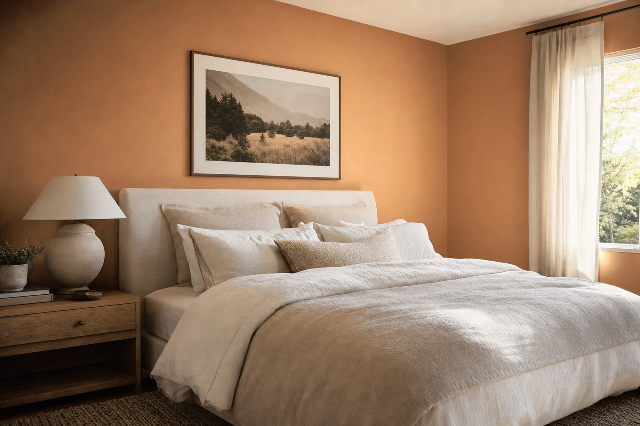 Gleaming Tan by Valspar on interiors