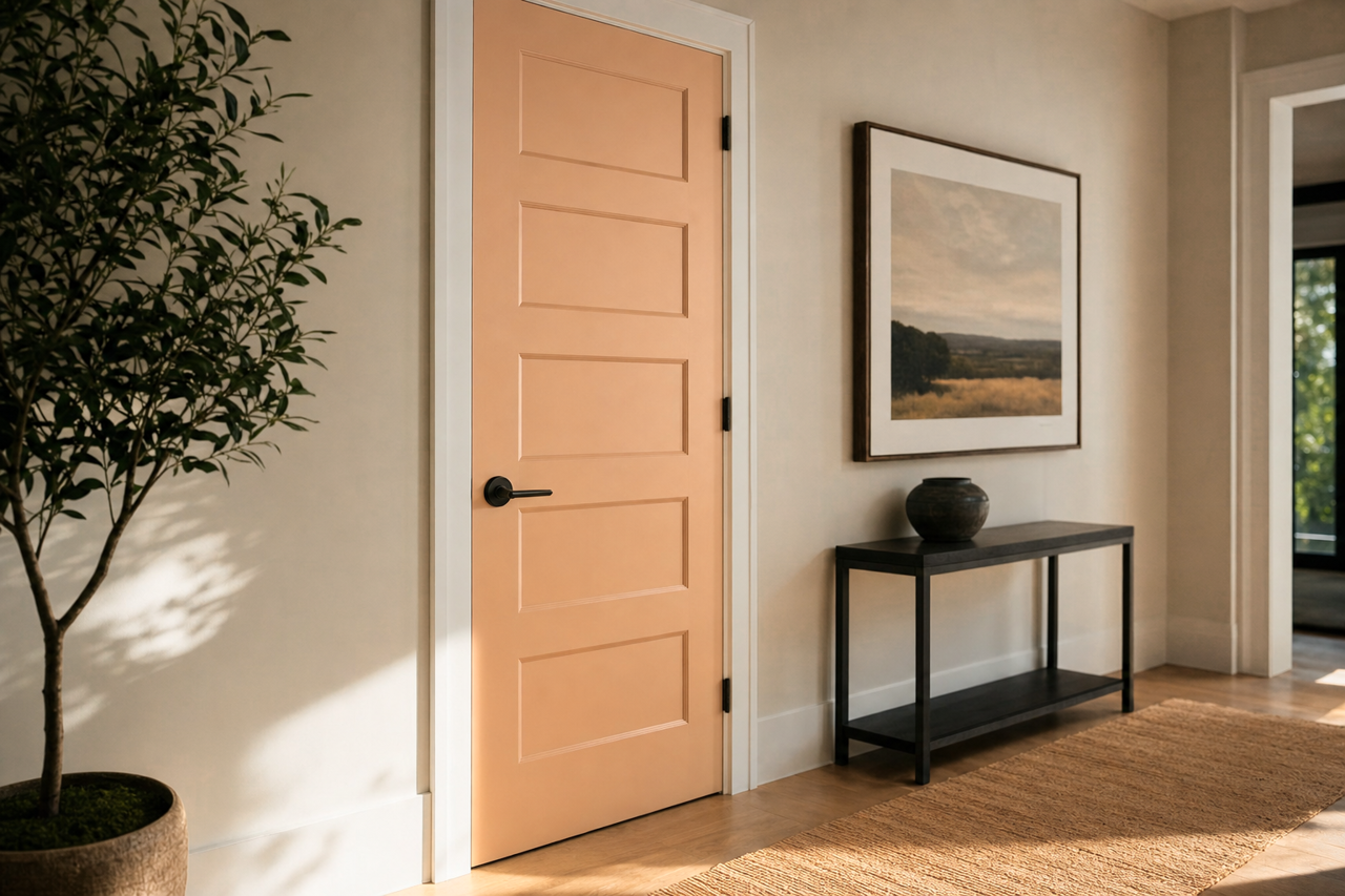 Pale Blush by Valspar on interior-doors