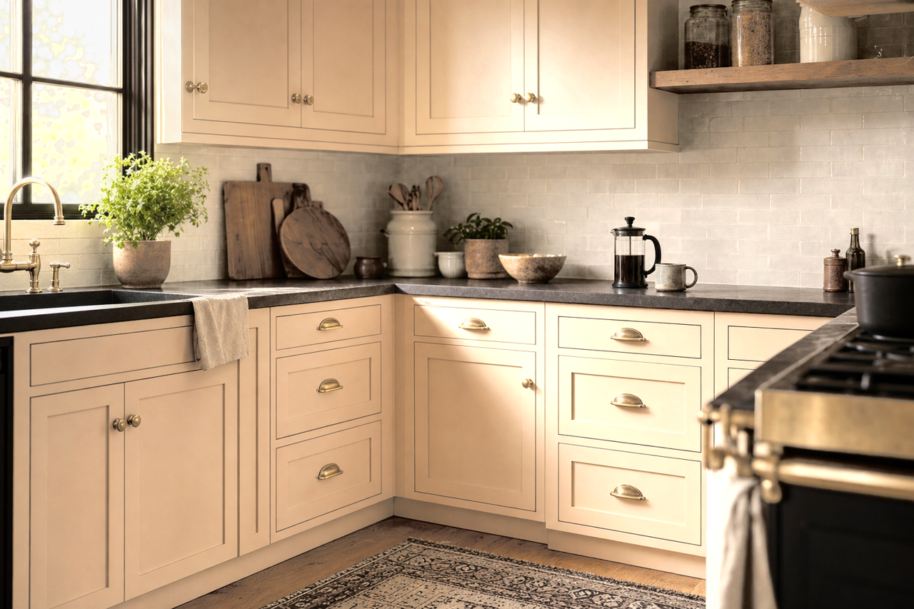 Bread Basket by Valspar on cabinets