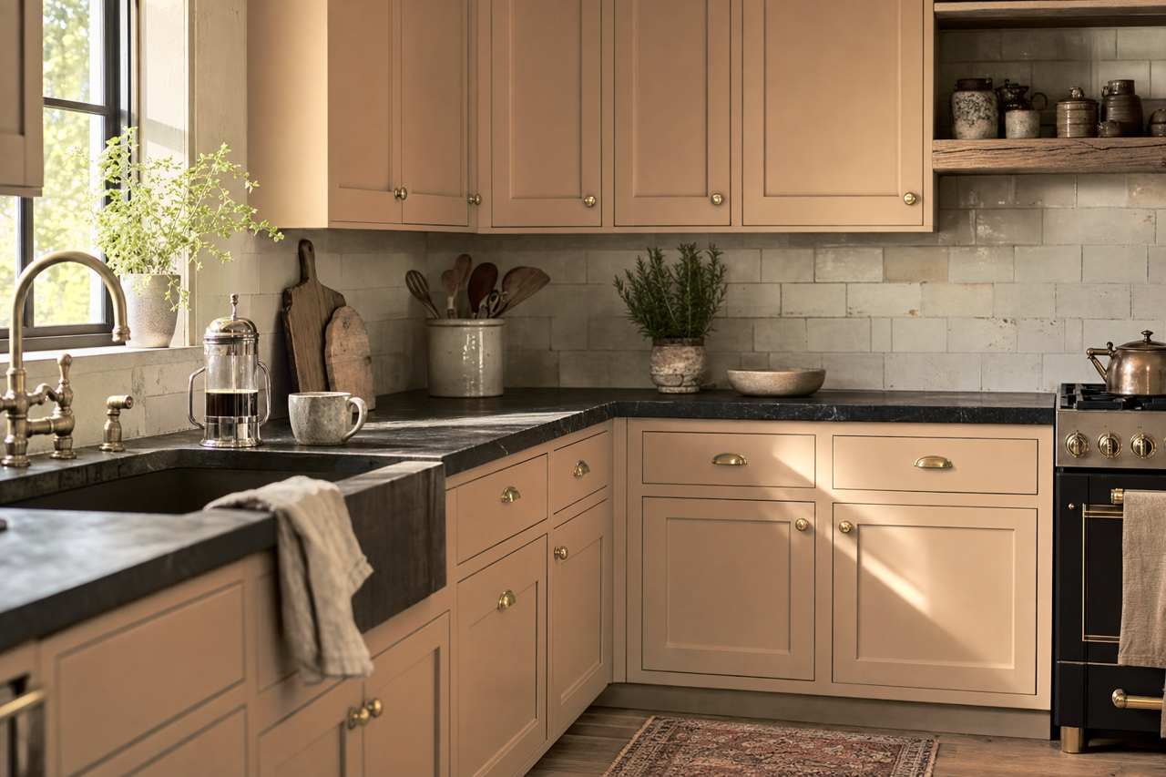 Doe Eyes by Valspar on cabinets