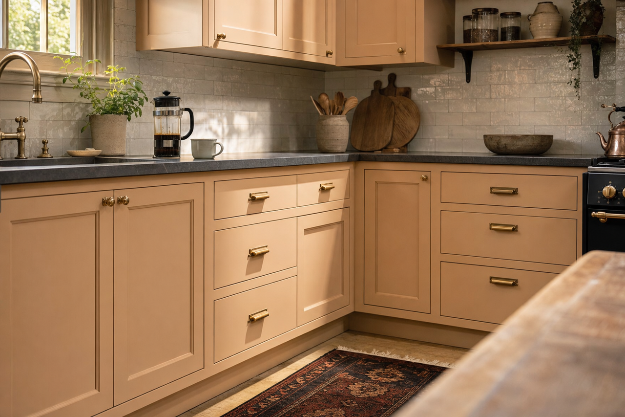 Hopsack by Valspar on cabinets