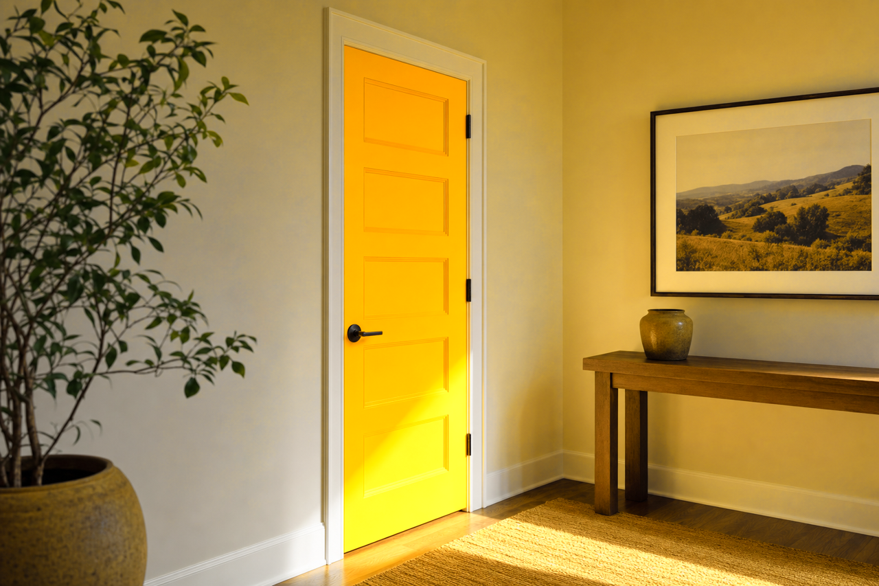 Gold Abundance by Valspar on interior-doors