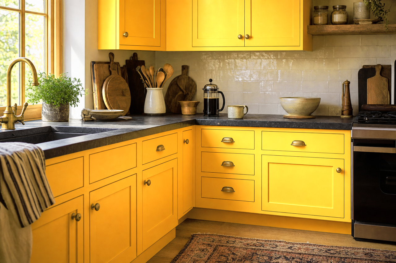 Field of Daisies by Valspar on cabinets