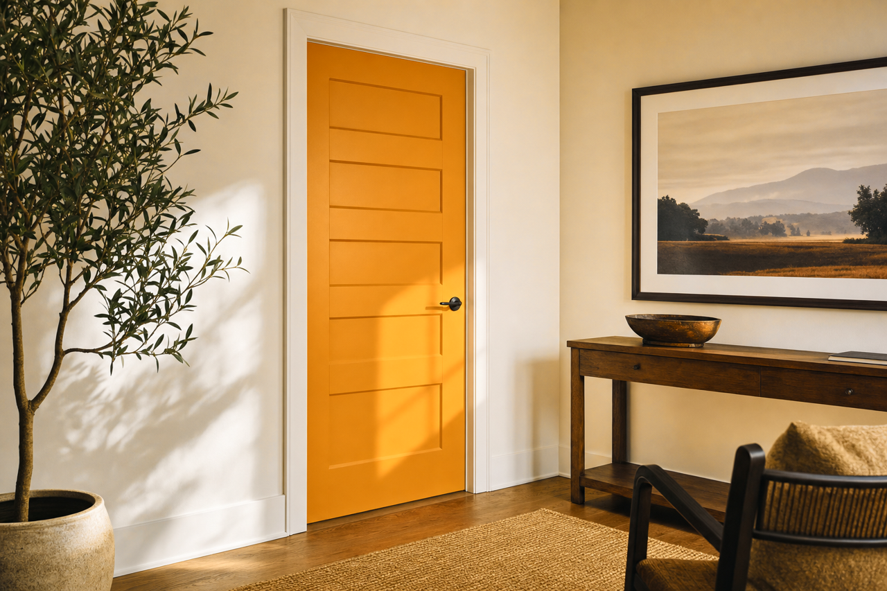 Amber Wheat by Valspar on interior-doors