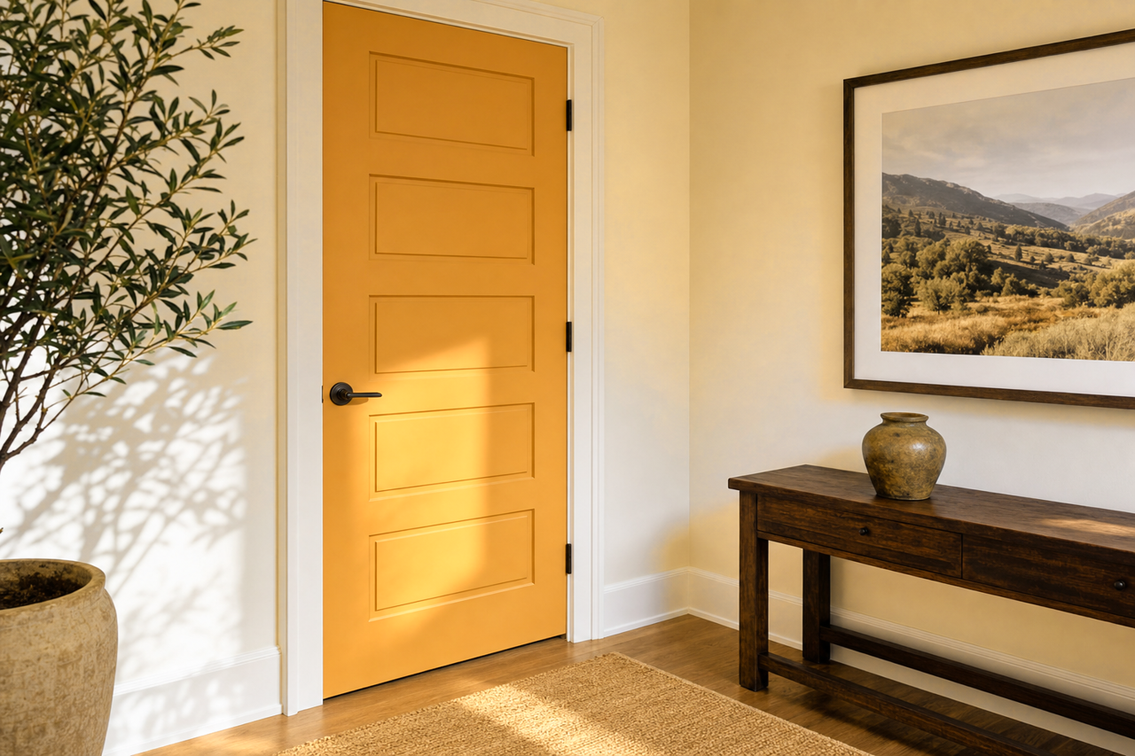 Caramel Honey by Valspar on interior-doors