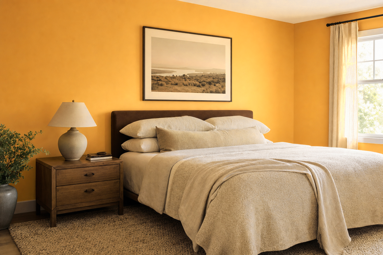 Caramel Honey by Valspar on interiors