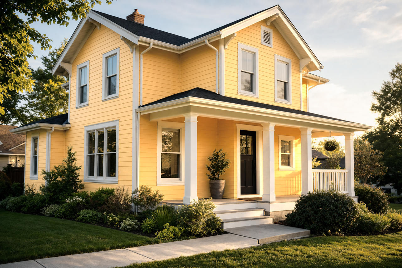 Pale Butter by Valspar on exterior