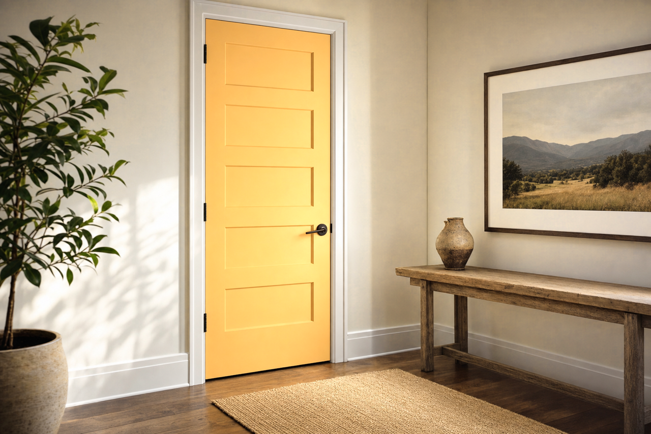 Pale Butter by Valspar on interior-doors