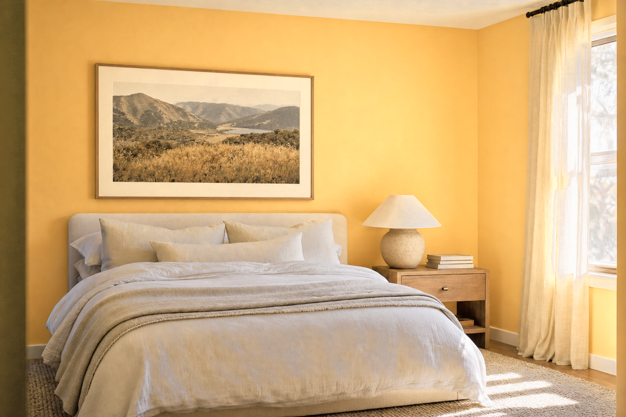 Pale Butter by Valspar on interiors