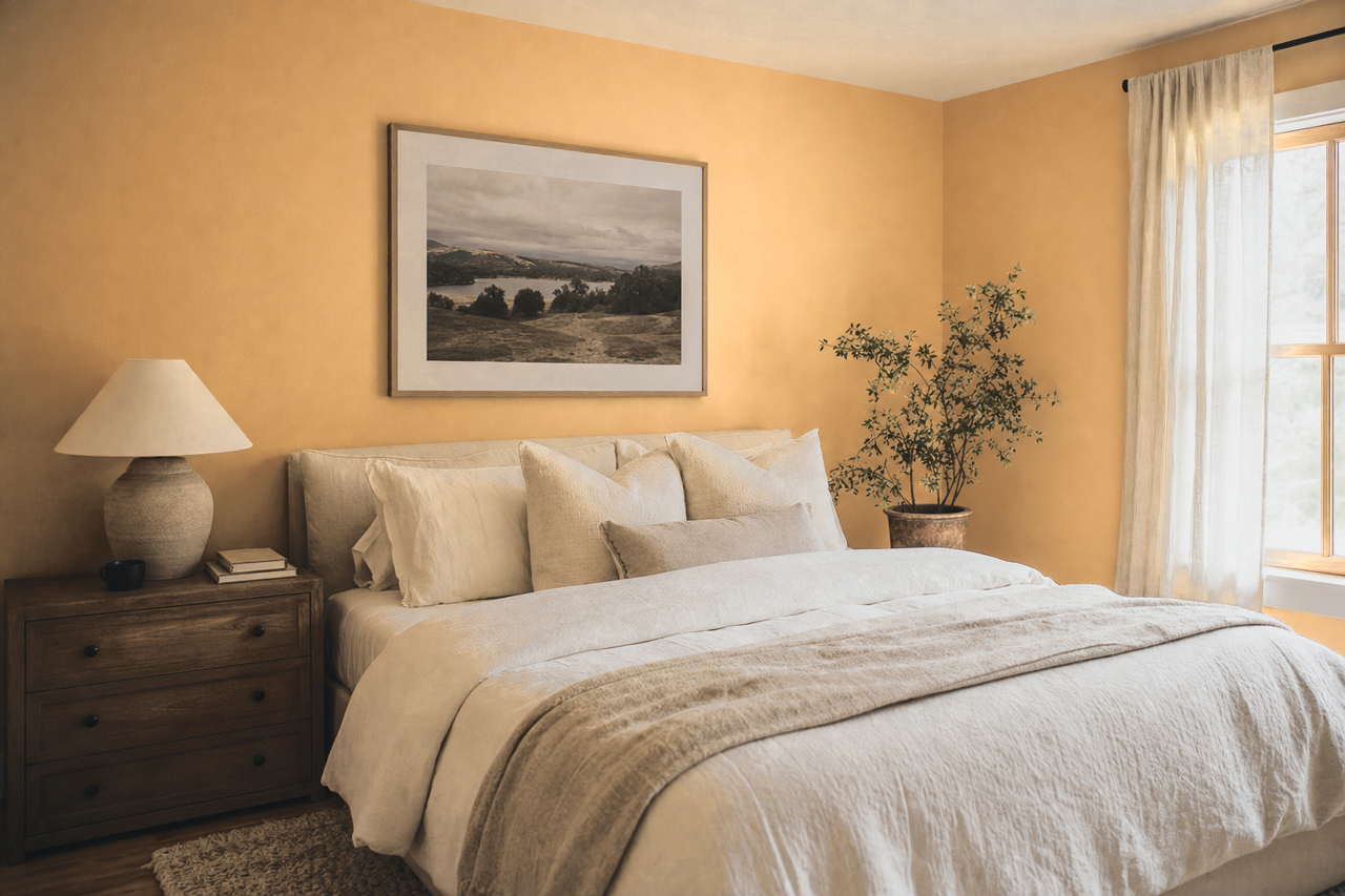 Imperial Gold by Valspar on interiors