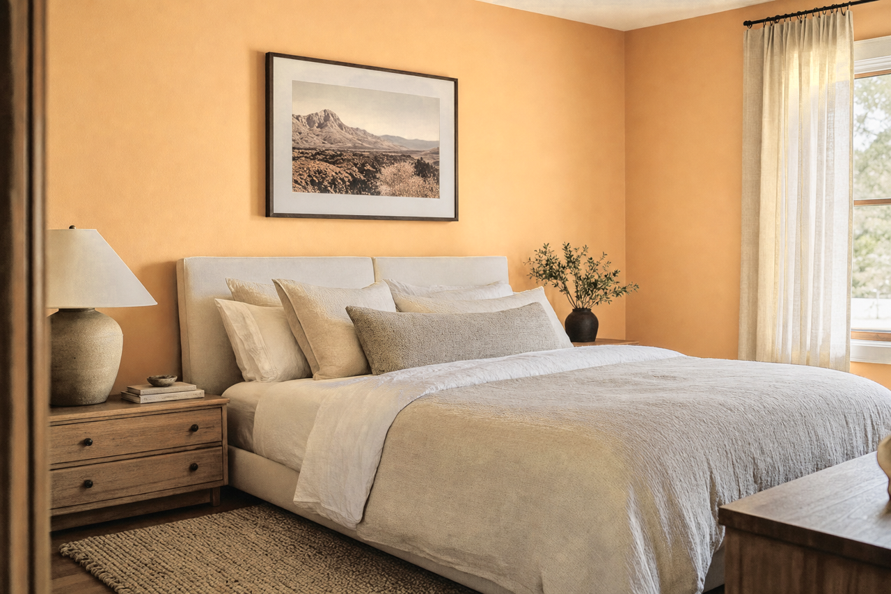 Kidskin Buff by Valspar on interiors