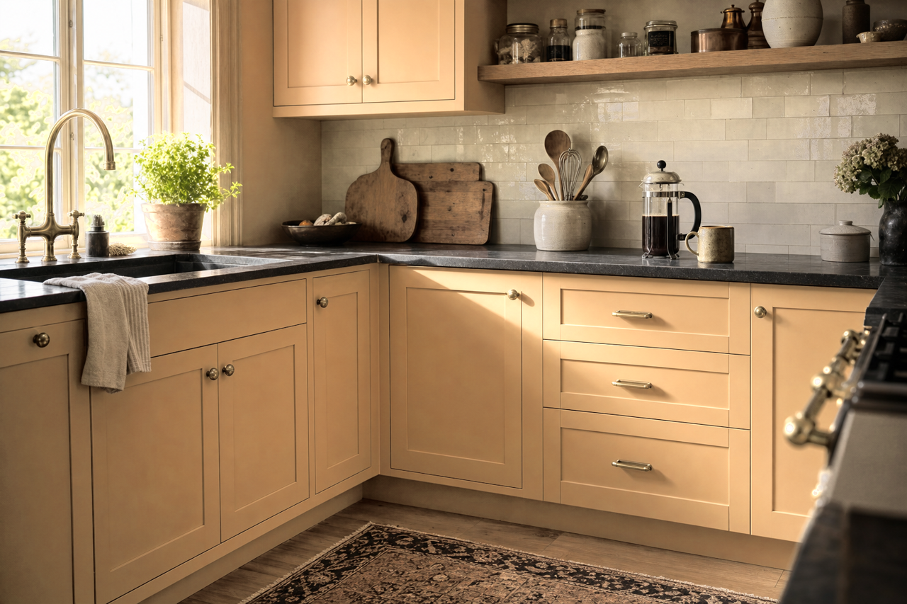 Young At Heart by Valspar on cabinets