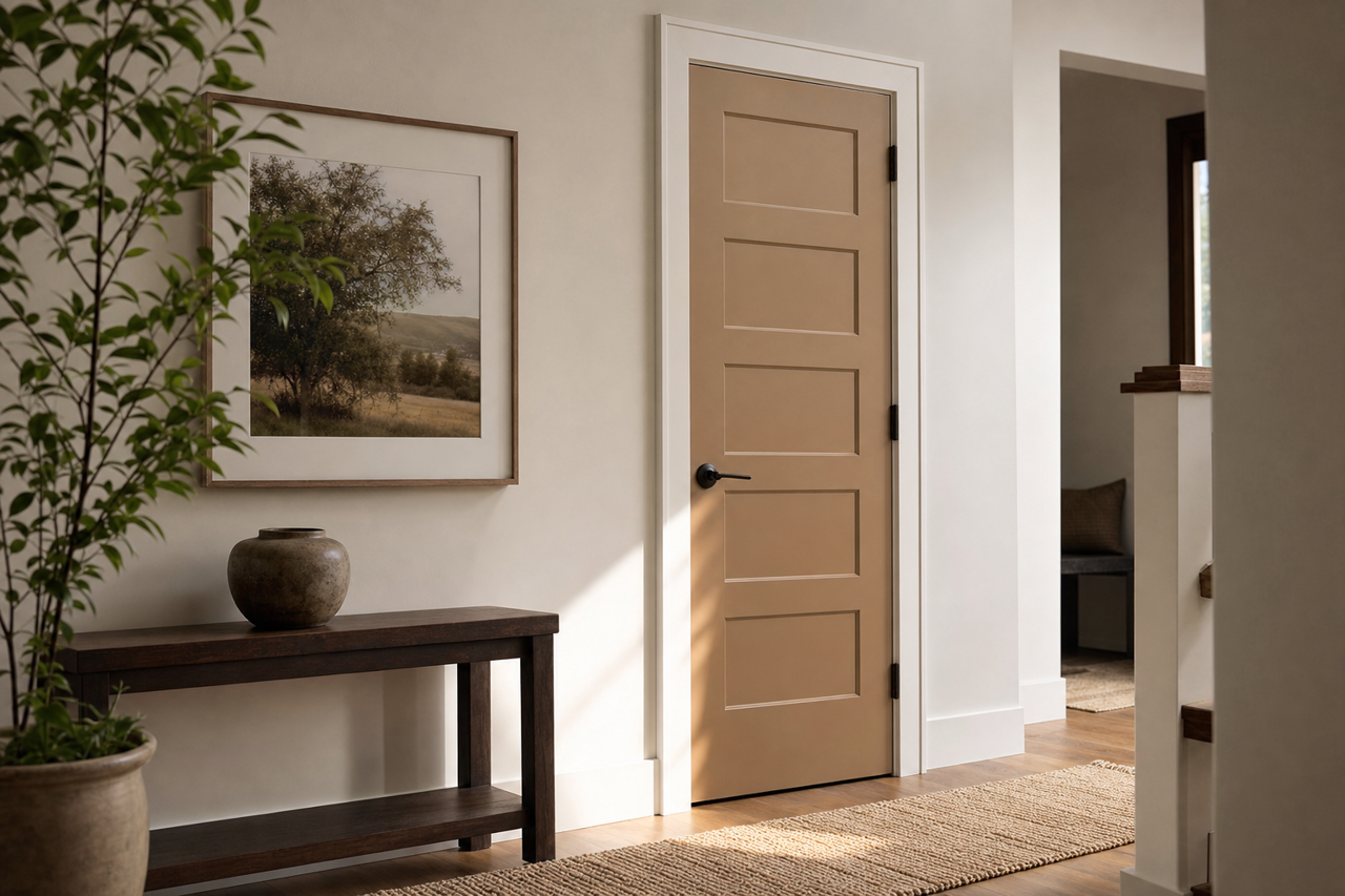 Universal Umber by Valspar on interior-doors