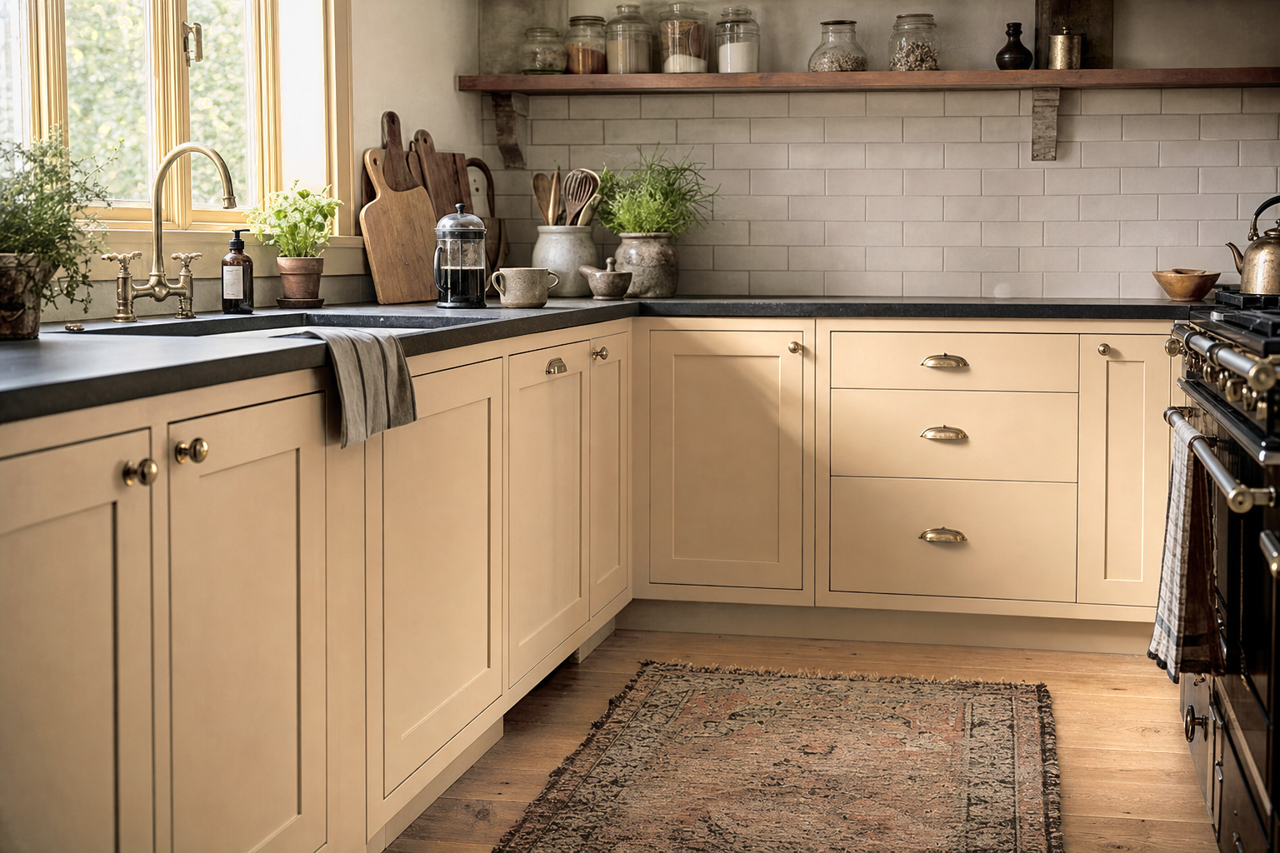 Leatherbound by Valspar on cabinets