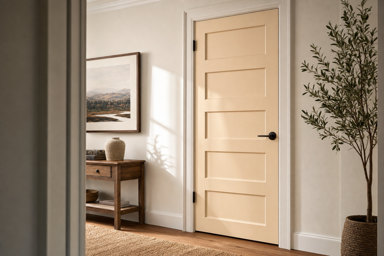 Lovely Bluff by Valspar on interior-doors
