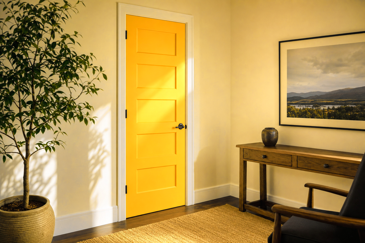 Golden Spell by Valspar on interior-doors