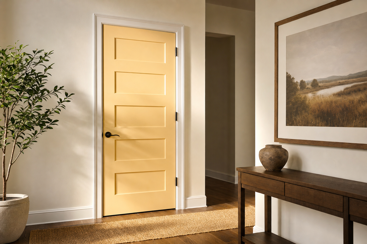 Coconut Cream by Valspar on interior-doors