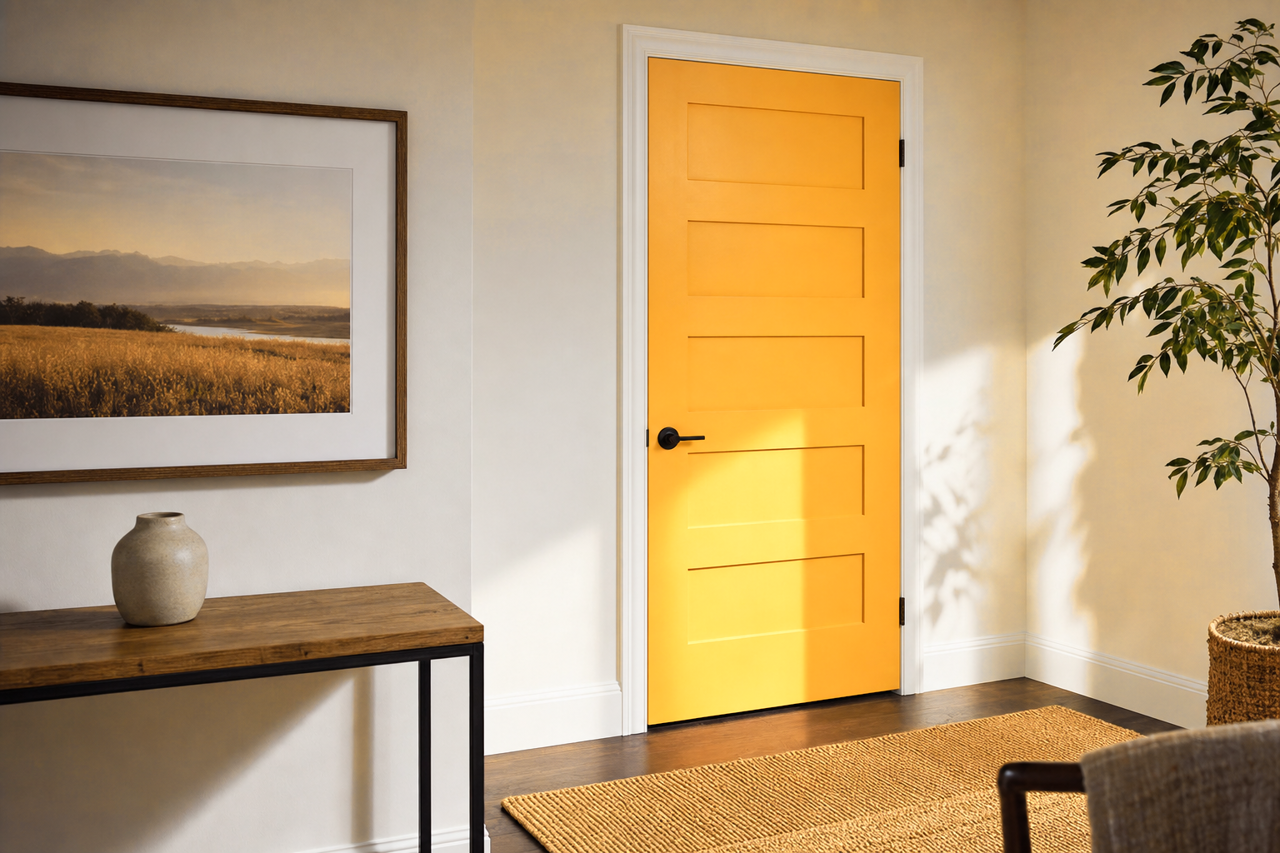 Golden Moon by Valspar on interior-doors