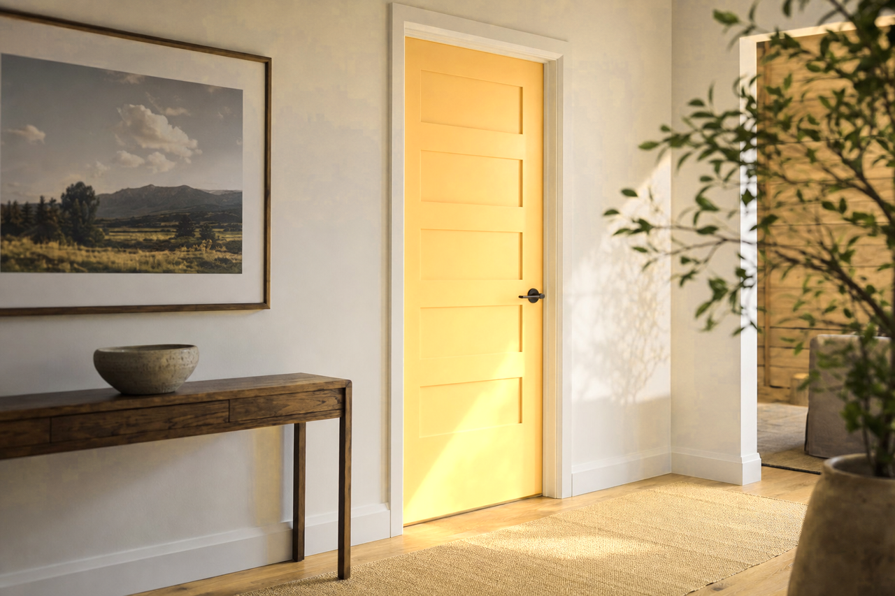 Brushed Almond by Valspar on interior-doors