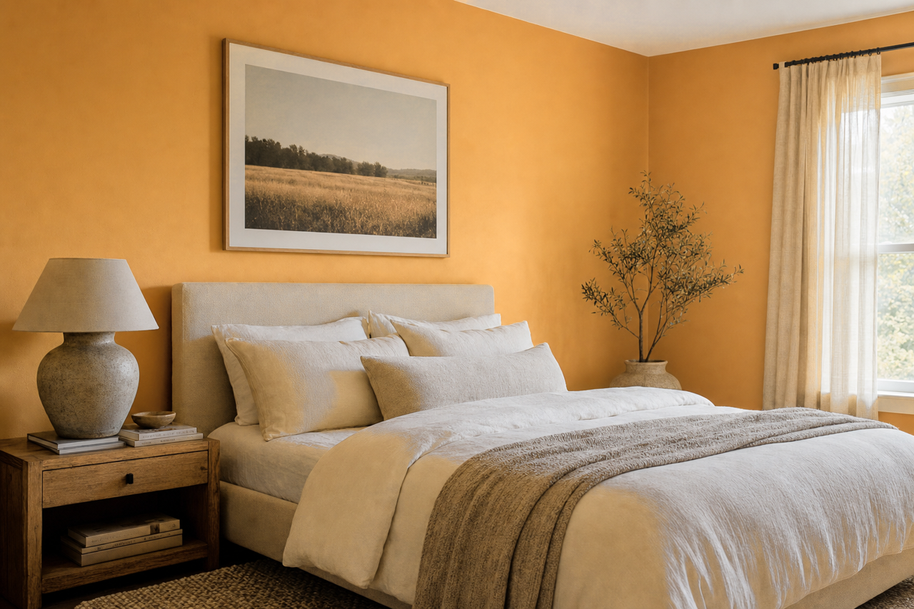 Poseidon's Gold by Valspar on interiors