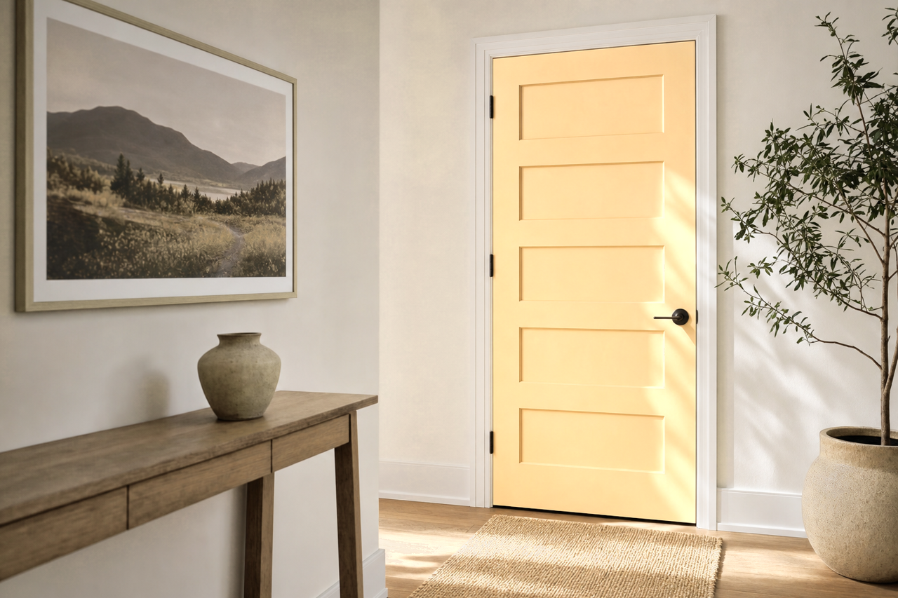 Warm Sunshine by Valspar on interior-doors